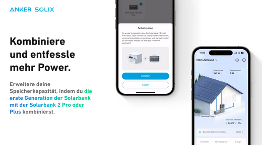Die 1. Generation der Solarbank vereint sich mit dem Energiesystem der Solarbank 2 Pro & Plus.