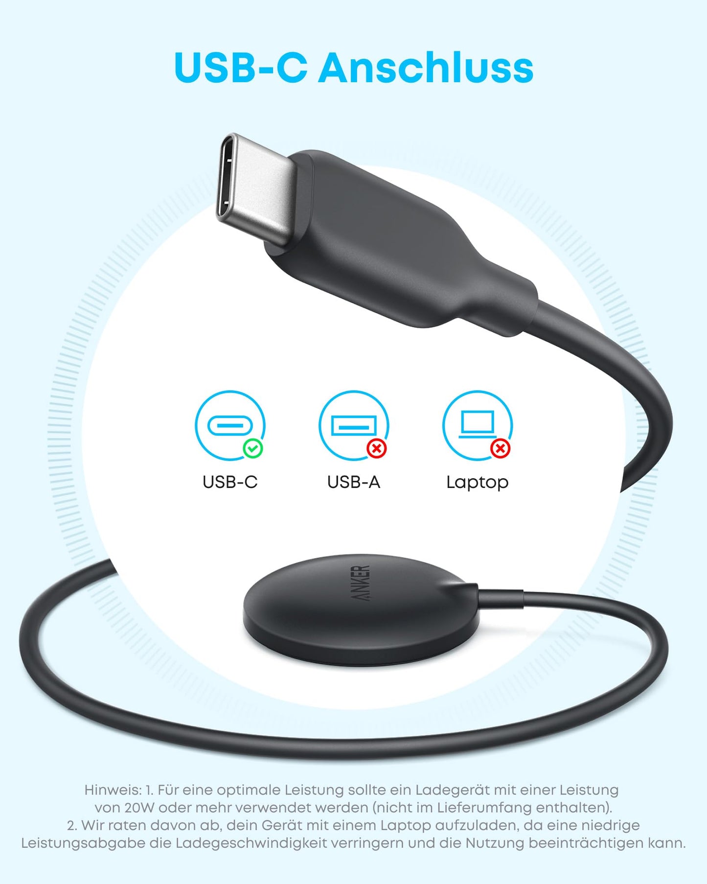 Anker Zolo kabelloses Ladegerät (magnetisch, Pad)