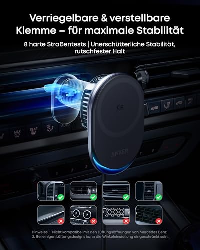 Anker Prime Kabelloses Kfz-Ladegerät (MagGo, AirCool, Pad)
