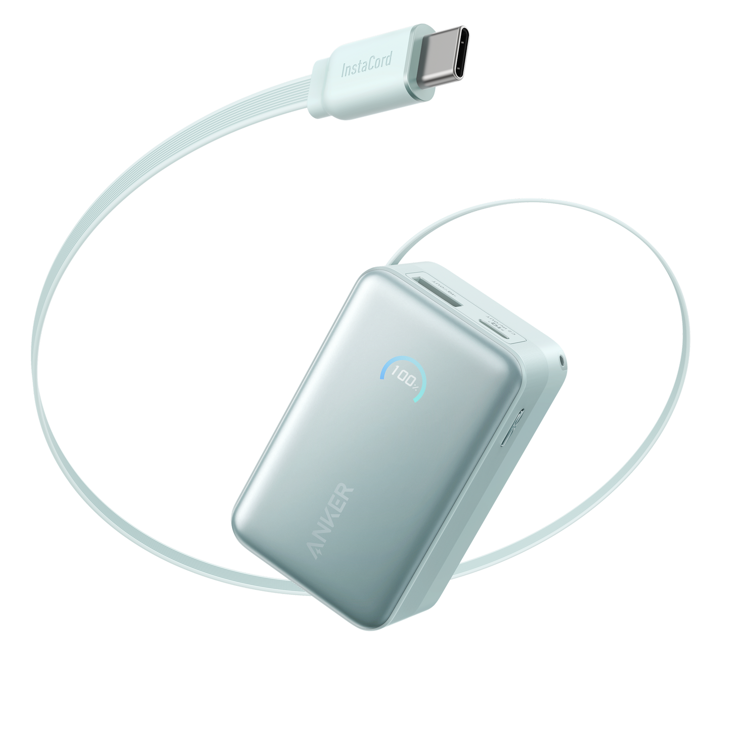 Anker Nano Powerbank (10K, 45W, Integriertes einziehbares USB-C Kabel)