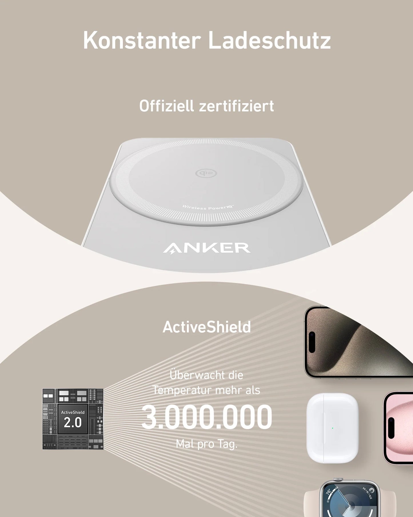 Anker MagGo Kabellose Ladestation (Faltbar 3-in-1)
