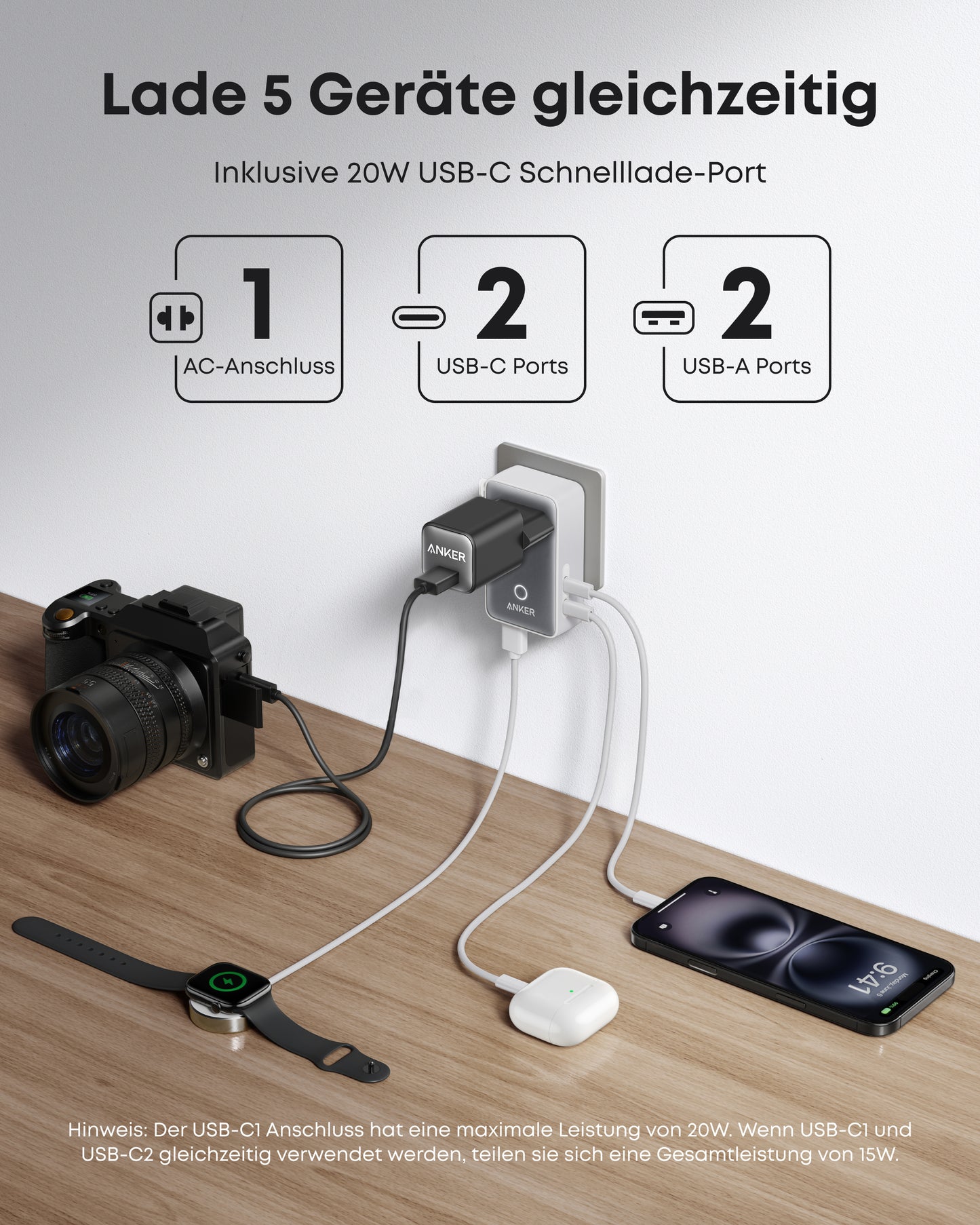 Anker Nano Reiseadapter (5-in-1, 20W)