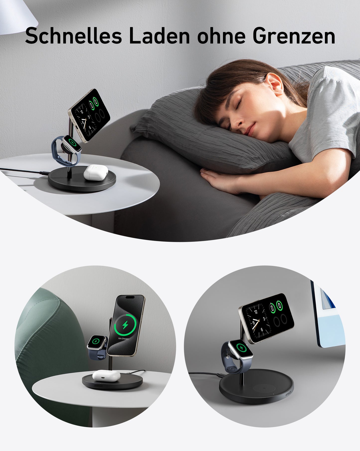 Anker MagGo Kabellose Ladestation (3-in-1 Ständer)