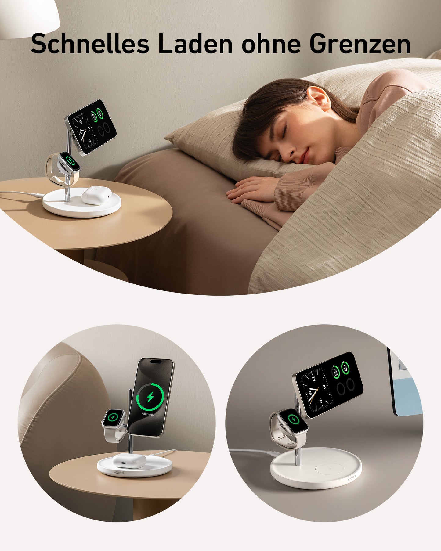 Anker MagGo Kabellose Ladestation (3-in-1 Ständer)