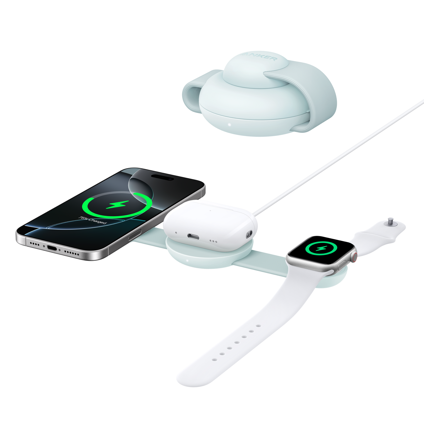 Anker MagGo kabellose Ladestation (3-in-1, Faltbares Ladepad)