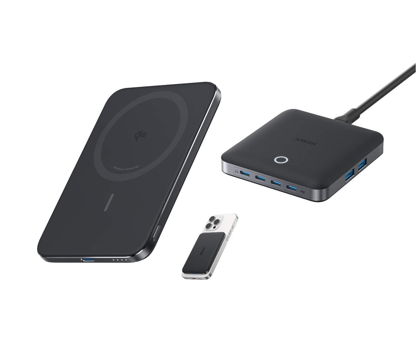 Anker Nano Powerbank (5K, Magnetisch, Slim)+Anker Nano Ladegerät (130W, 6 Ports)