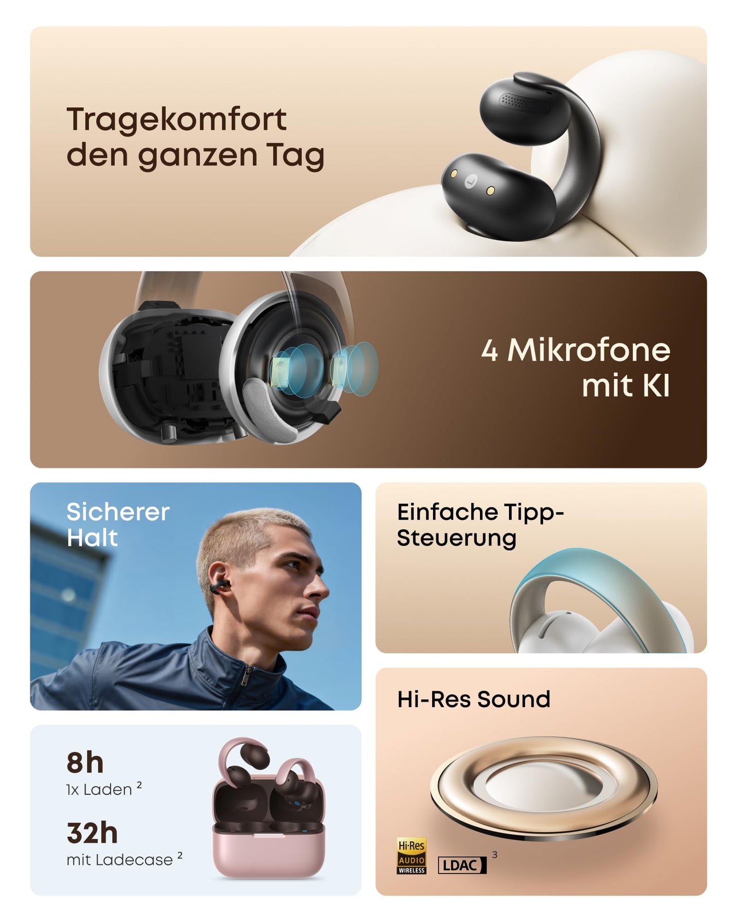 soundcore AeroClip | Open-Ear Clip-Earbuds mit adaptivem Komfort