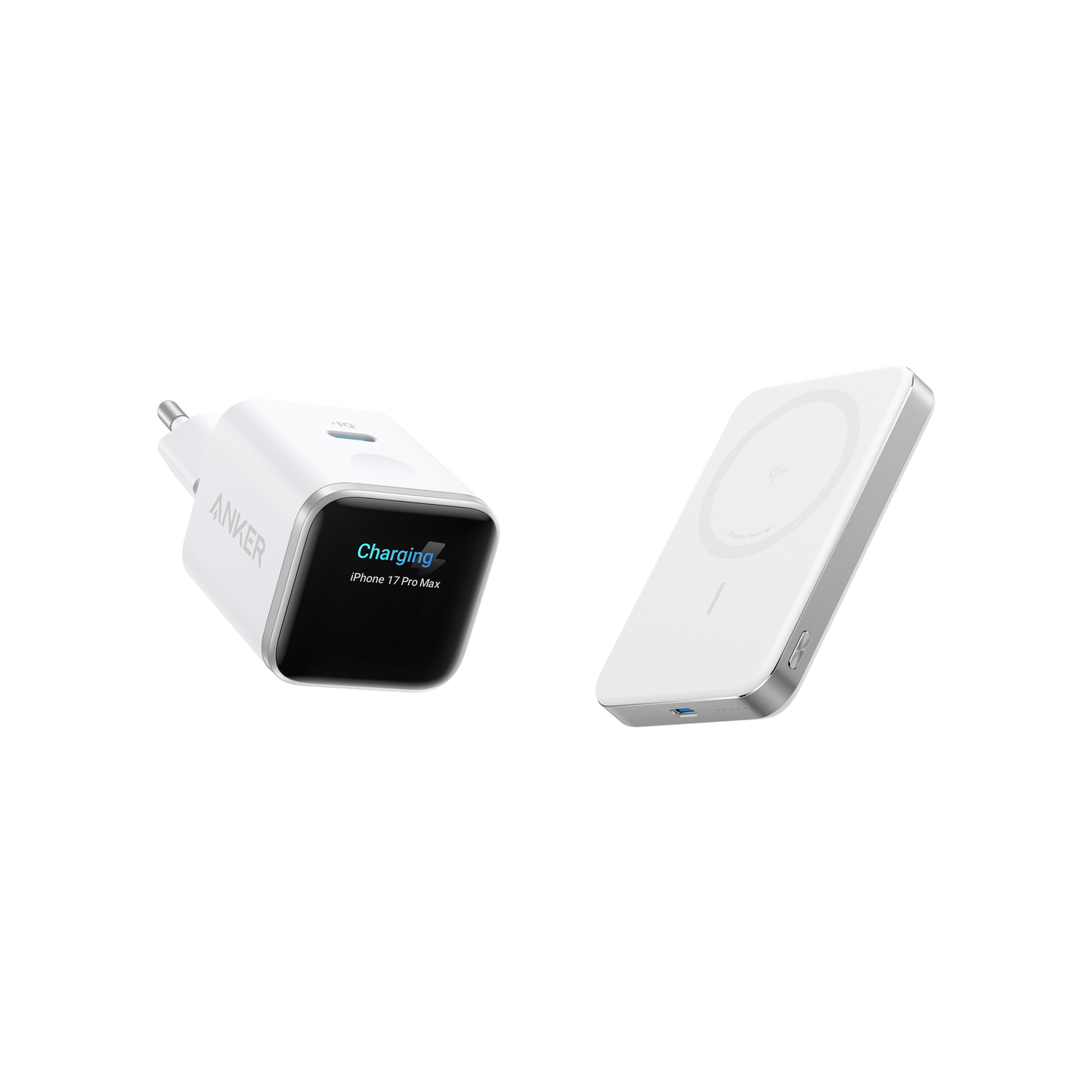 Anker Nano Ladegerät (45W, Smart Display)+Anker MagGo Powerbank (10000mAh, Slim)