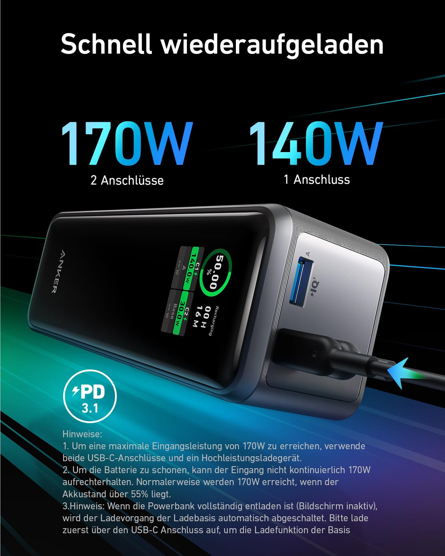 Anker Prime 27.650mAh Powerbank (250W)
