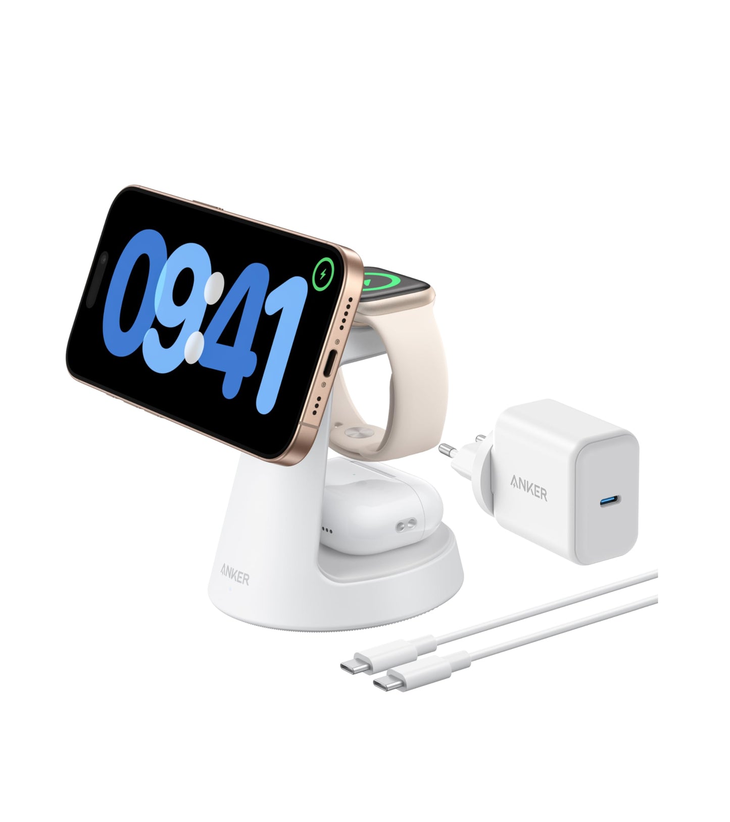 Anker kabellose Ladestation (3-in-1, Magnetischer, Ständer)