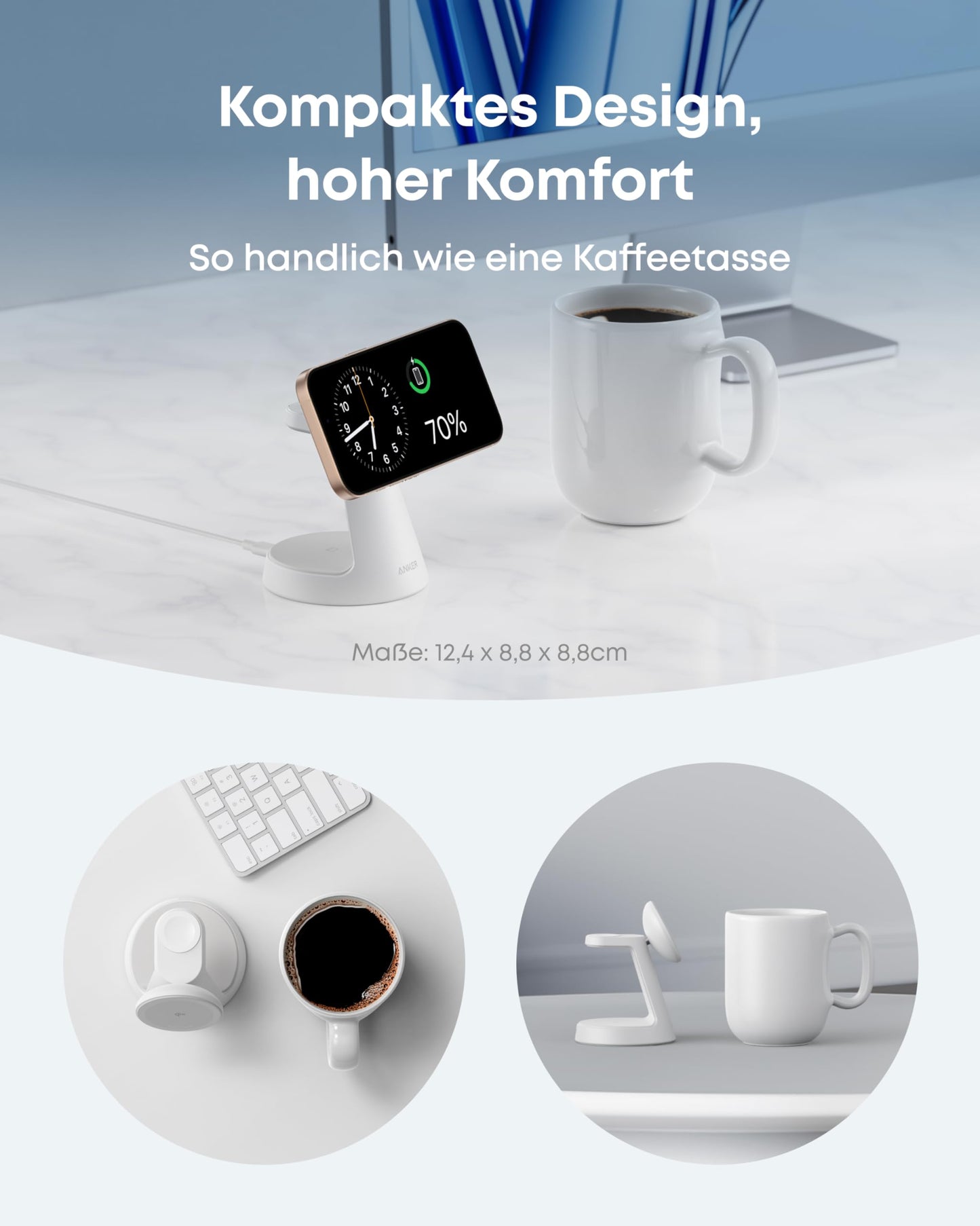 Anker kabellose Ladestation (3-in-1, Magnetischer, Ständer)