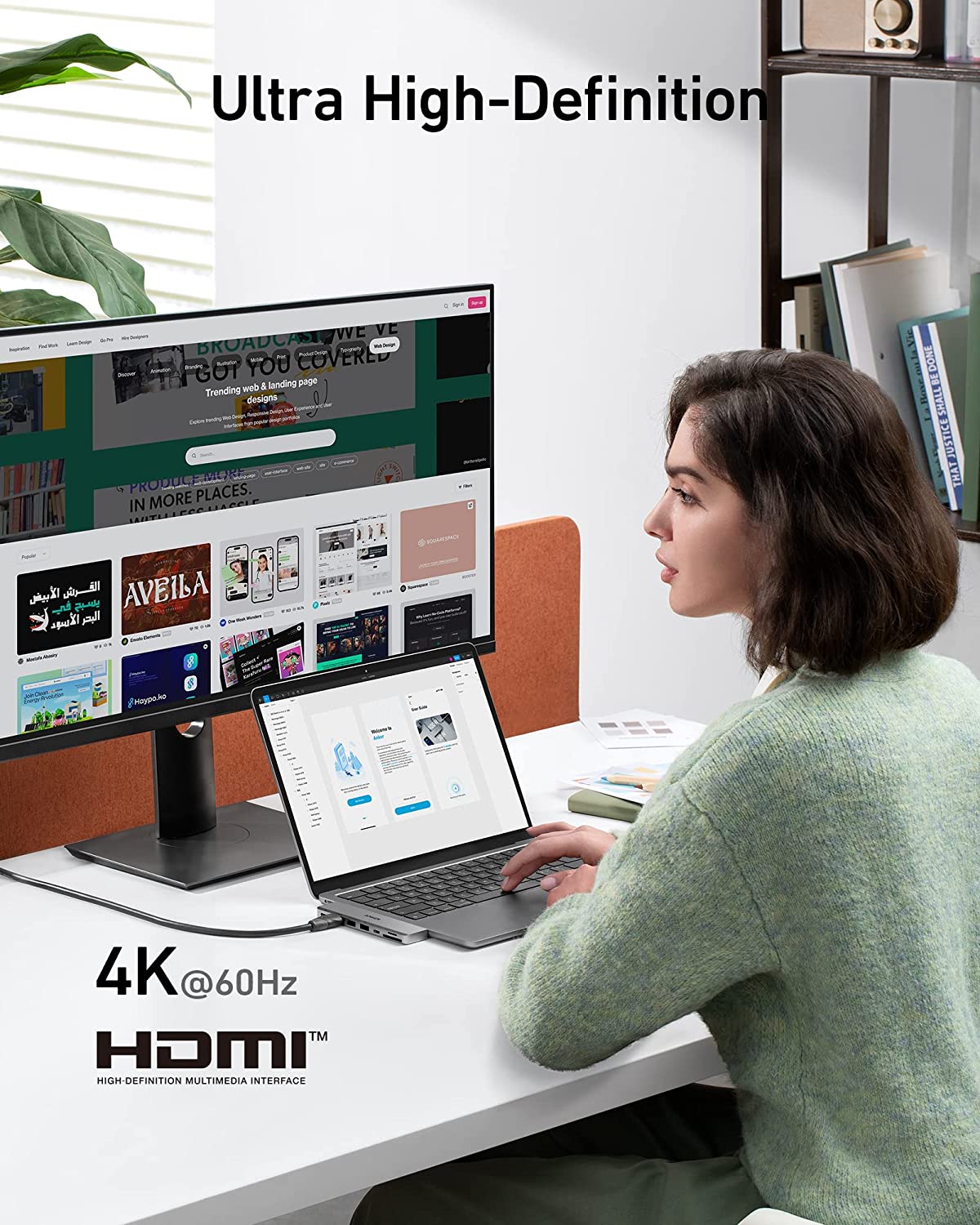 Anker <b>547</b> USB-C Hub (7-in-2, für MacBook, in Grau)