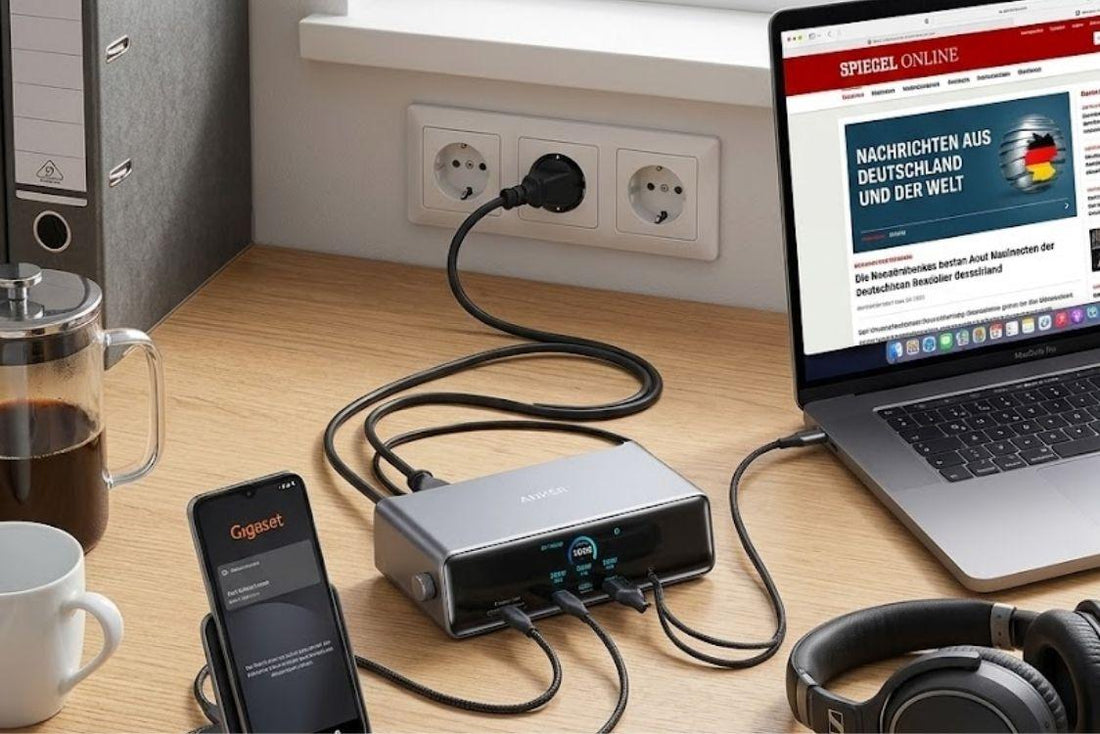 Anschlüsse für Monitore mit Dockingstation für Laptop-Arbeitsplatz