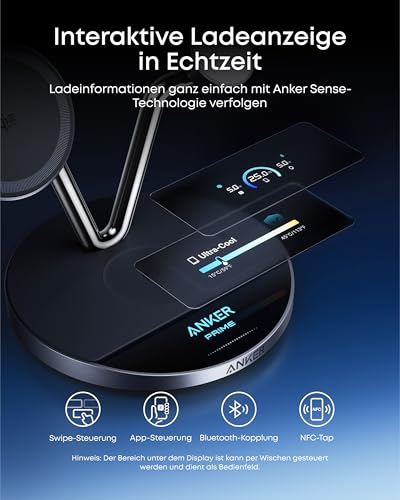 Anker Prime Kabellose Ladestation (3-in-1 Ständer) + Anker Prime Ladegerät (160W, 3 Ports, GaNPrime）
