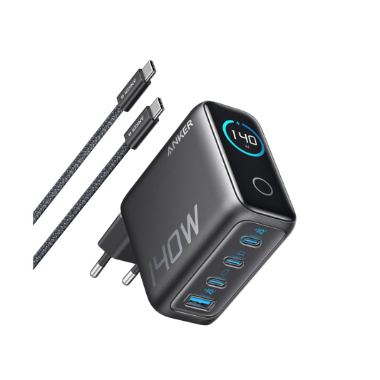 Anker Ladegerät (140W, 4-Port, PD 3.1) mit USB-C Kabel
