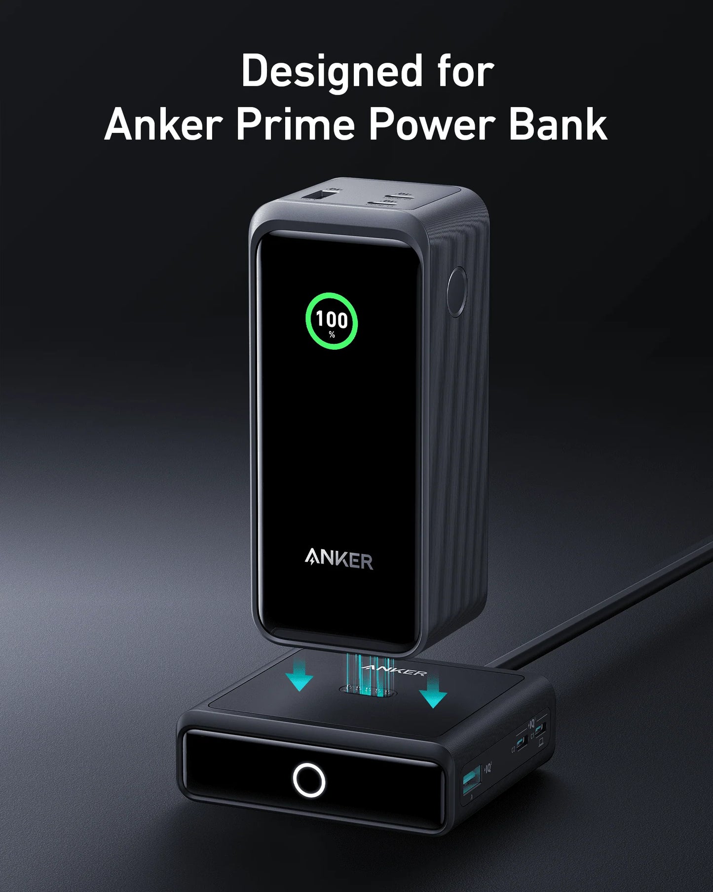 Anker Prime Powerbank (26K, 300W)+Anker Prime USB-C auf USB-C Kabel (240W, Upcycled-Flechtdesign)+Anker 100W Ladestation für Anker Prime Powerbank