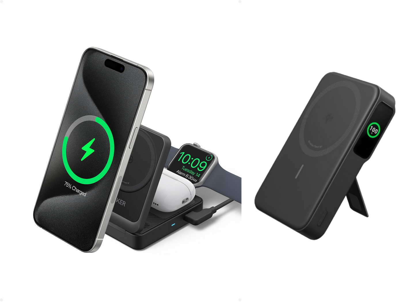 Anker MagGo Kabellose Ladestation (Faltbar 3-in-1)+Anker MagGo Powerbank (10K)