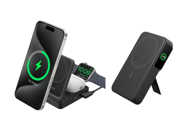 Anker MagGo Kabellose Ladestation (Faltbar 3-in-1)+Anker MagGo Powerbank (10K)