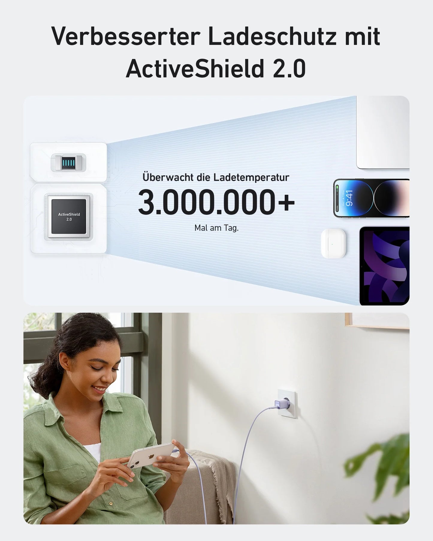Anker MagGo Wireless Ladegerät (2-in-1 Ständer) + Anker Ladegerät (Nano 3, 30W)