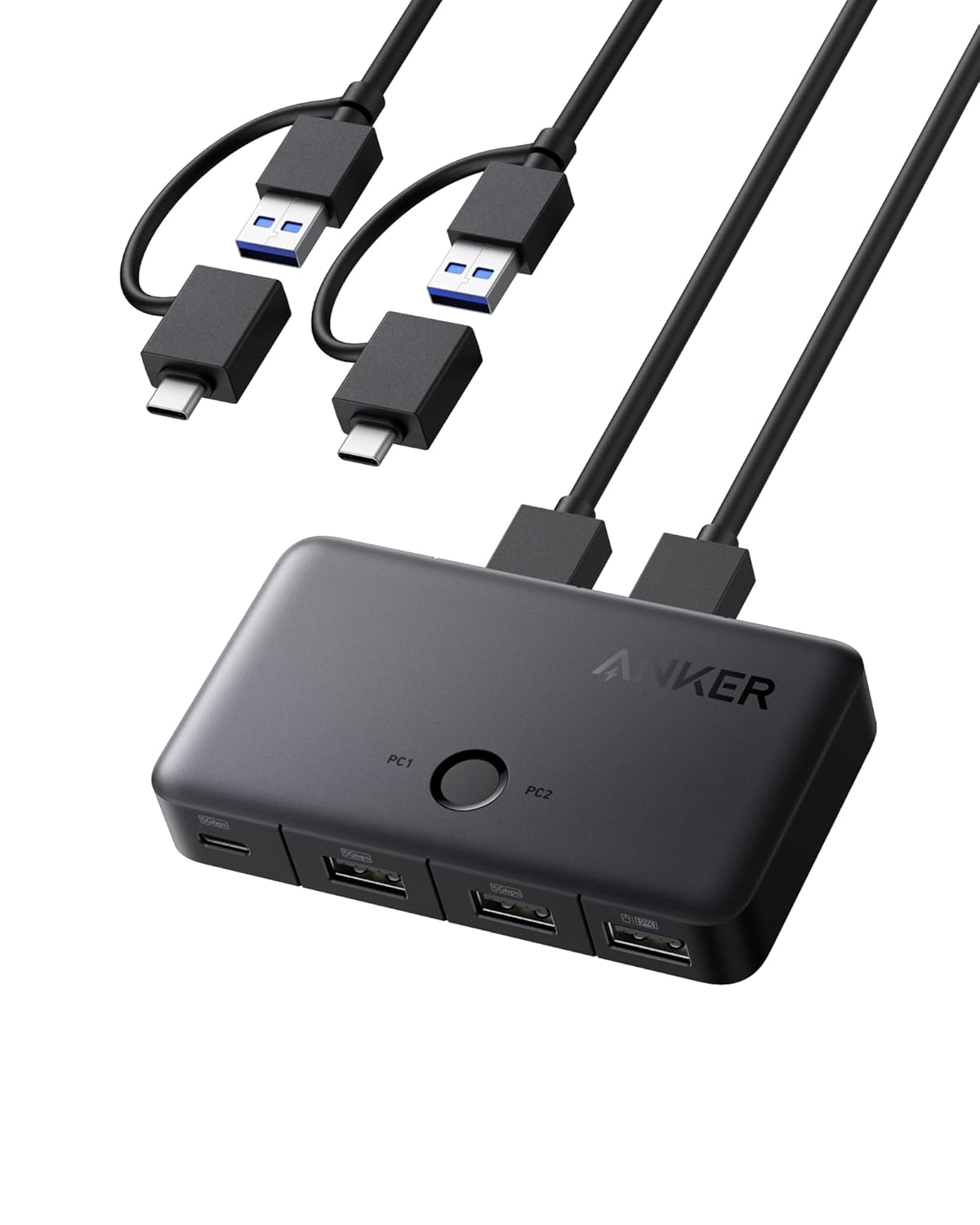 Anker KVM-Switch (5 Gbit/s, für Desktops und Laptops)