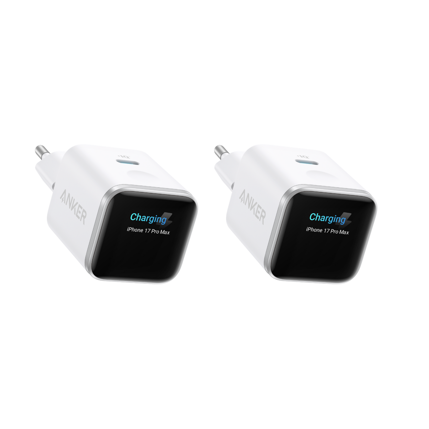 Anker Nano Ladegerät (45W, Smart Display, 2-Packung)