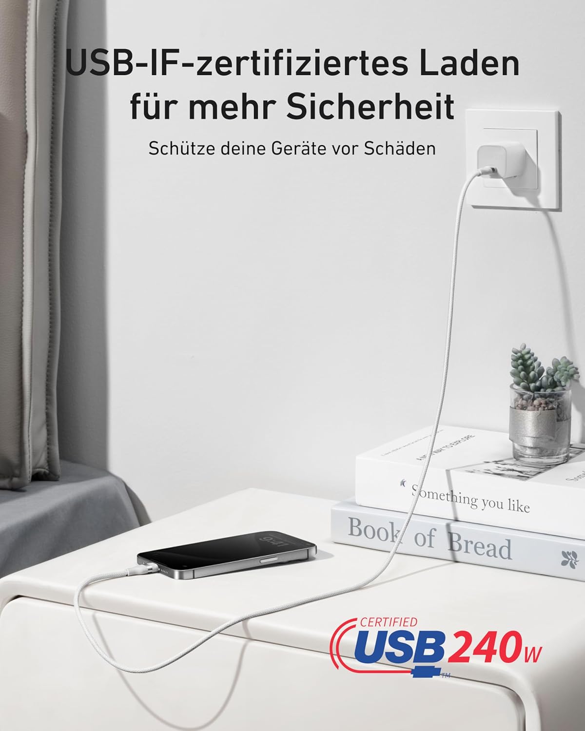 Anker USB-C auf USB-C Kabel (90cm/180cm, 240W, Upcycled-Geflochten)