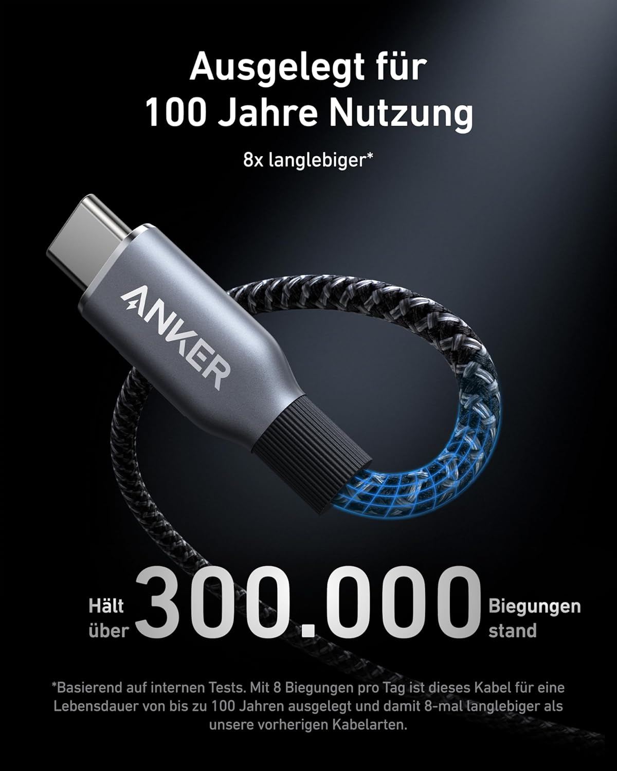 Anker Prime USB-C auf USB-C Kabel (240W, Upcycled-Flechtdesign)