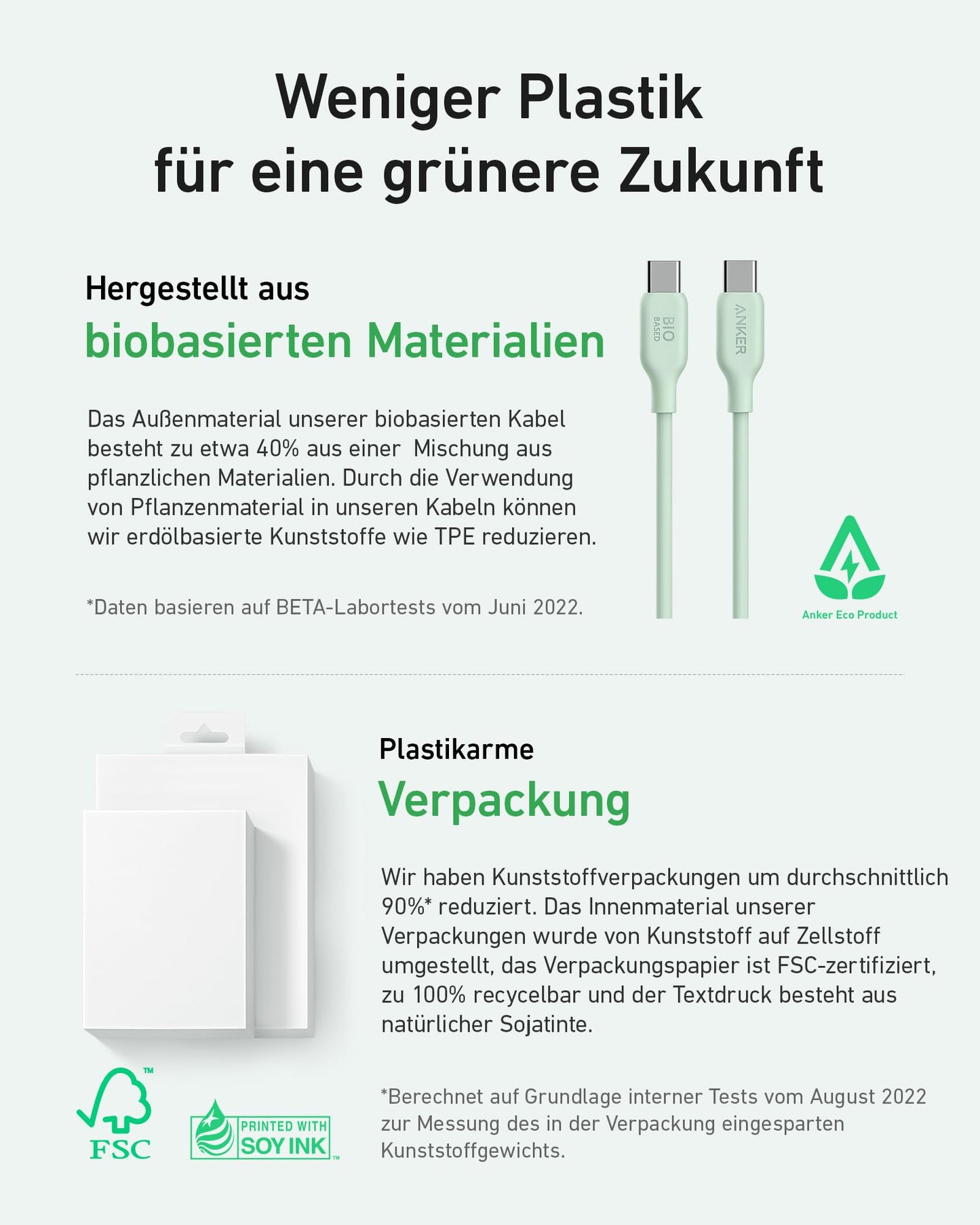 Anker <b>543</b> USB-C auf USB-C Kabel (Bio)