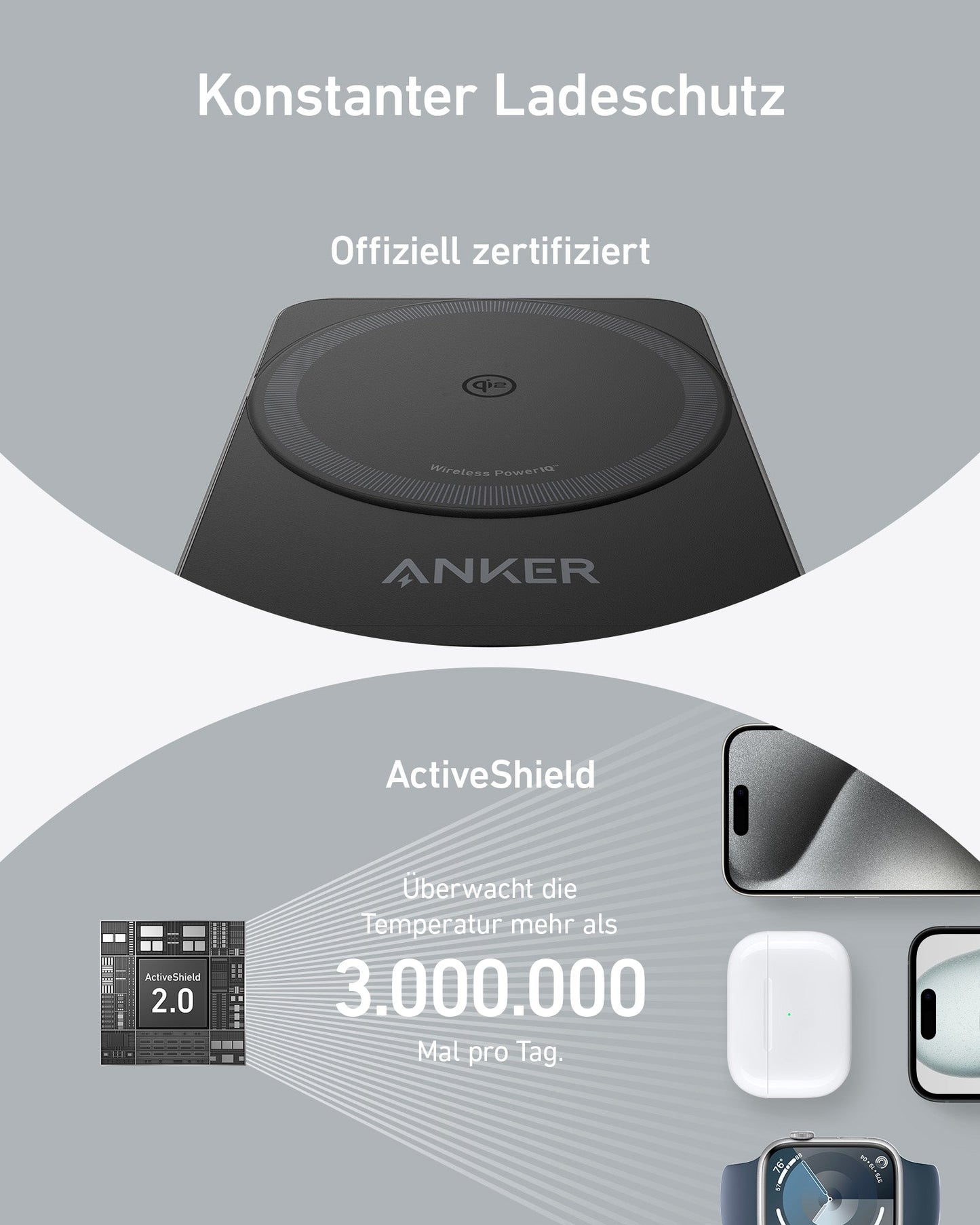 Anker MagGo Kabellose Ladestation (Faltbar 3-in-1)