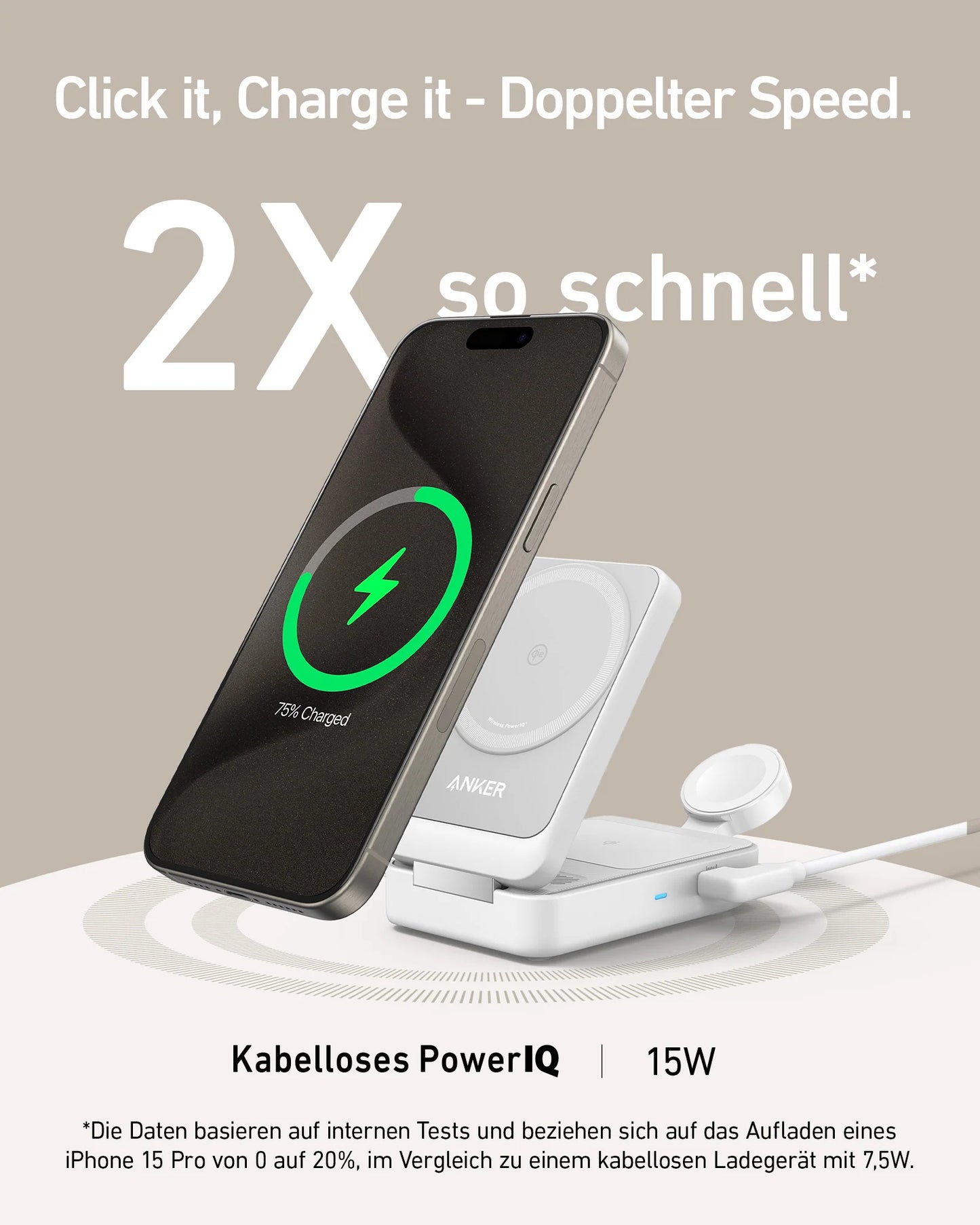 Anker MagGo Kabellose Ladestation (Faltbar 3-in-1)