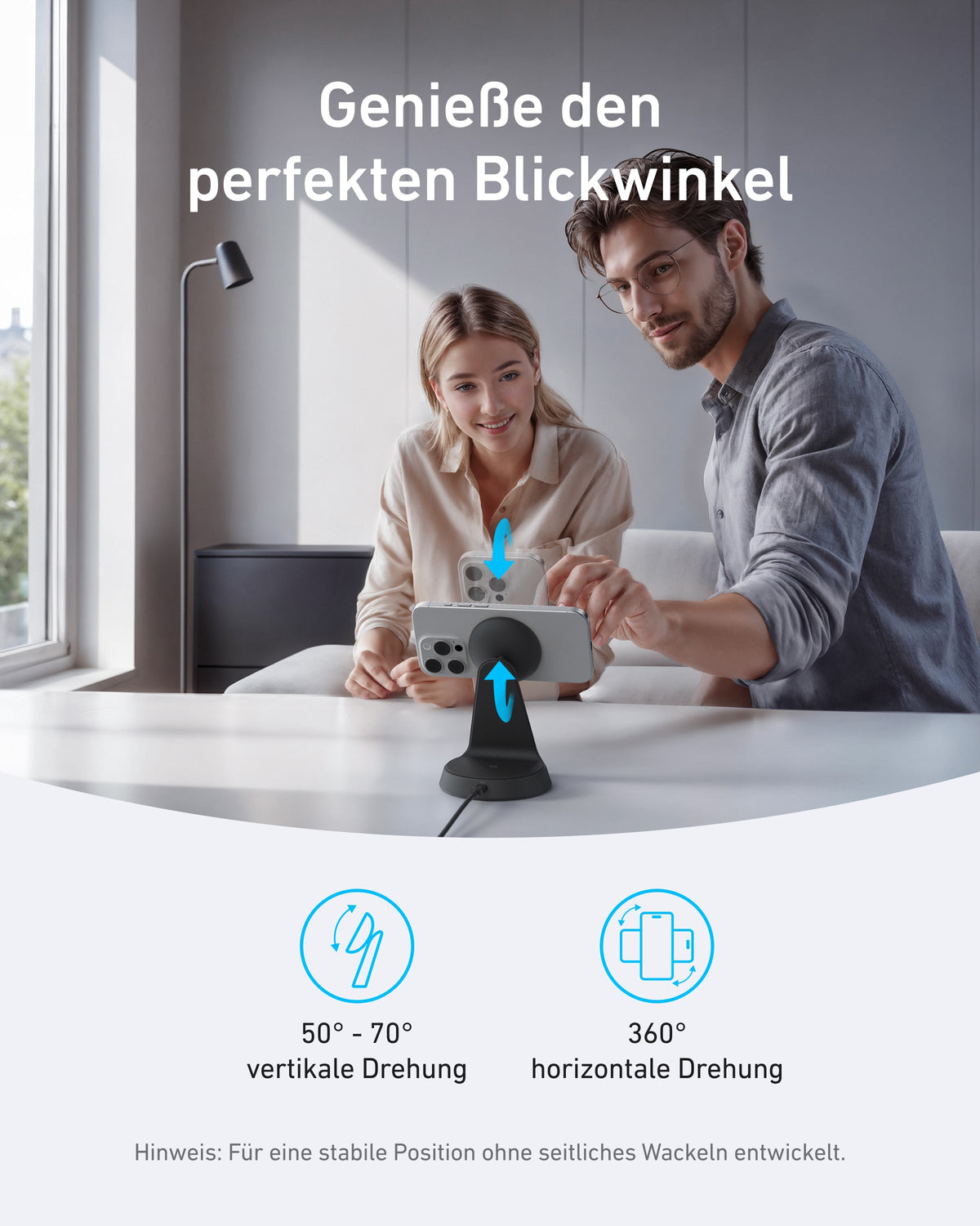 Anker MagGo Kabelloses Ladegerät (2-in-1, Ladedock)