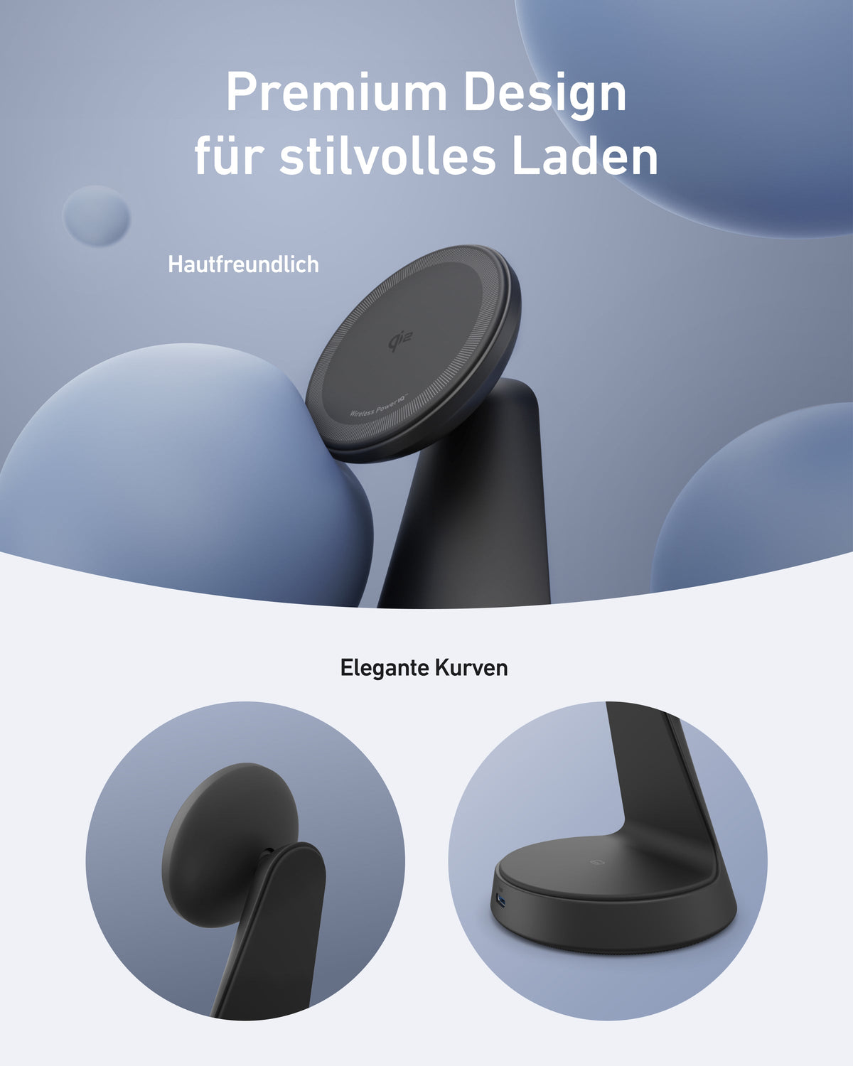 Anker MagGo Kabelloses Ladegerät (2-in-1, Ladedock)