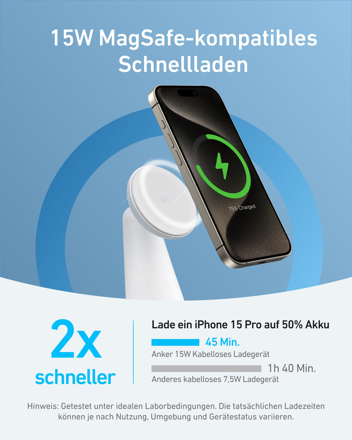 Anker MagGo Kabelloses Ladegerät (2-in-1, Ladedock)