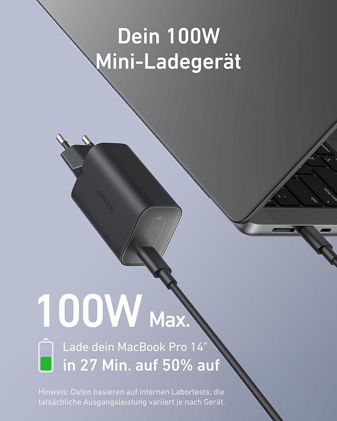 Anker Nano Ladegerät (100W) mit USB-C Kabel