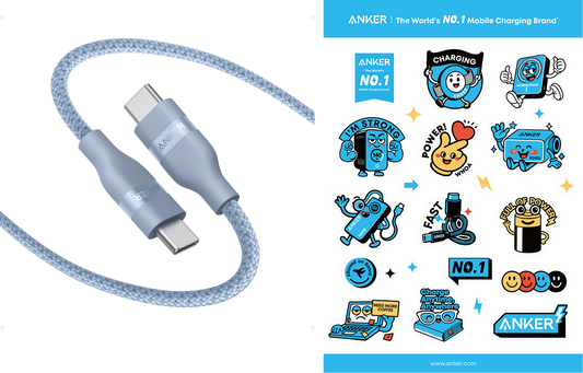 Anker USB-C auf USB-C Kabel (90cm/180cm, 240W, Upcycled-Geflochten)+Sticker für Studis gratis dazu!