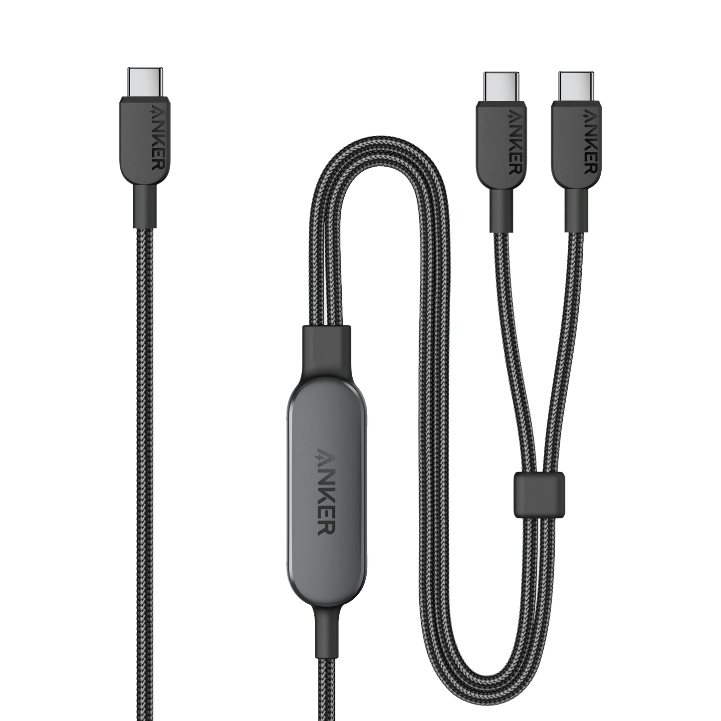 Anker <b>715</b> Ladegerät (Nano II 65W) + Anker 2-in-1 USB-C auf USB-C Kabel (120cm, 140W, Flecht-Design)