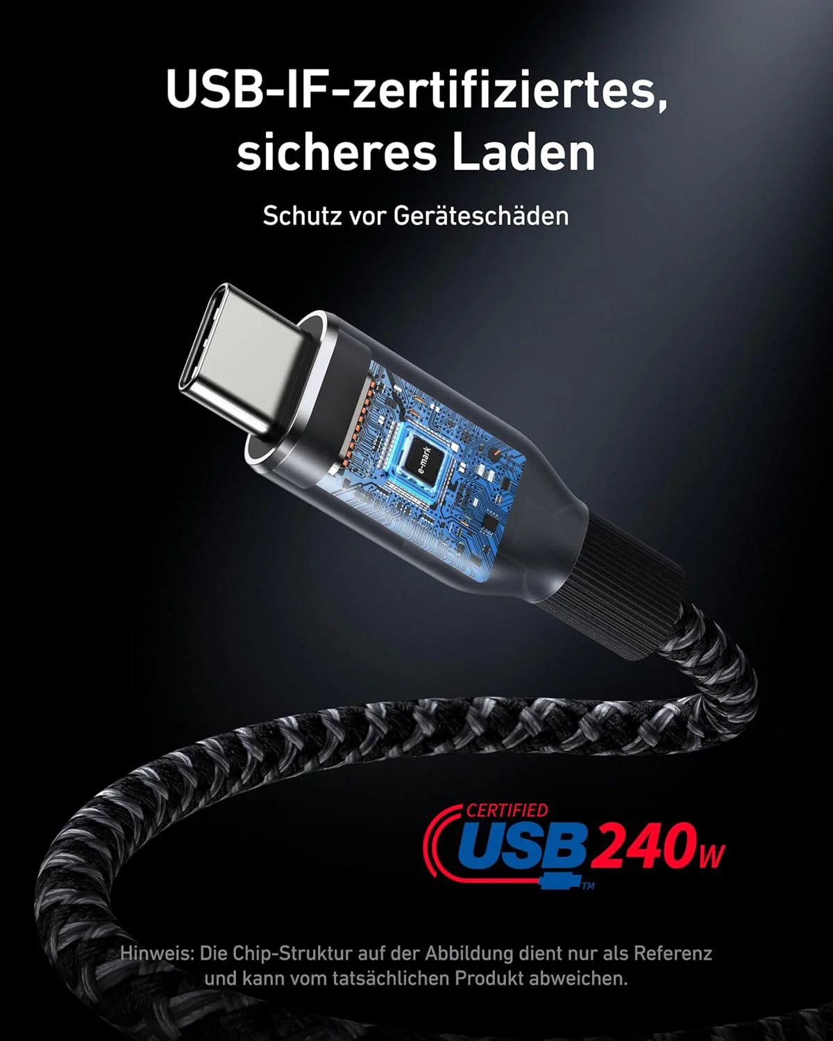 Anker Prime Ladegerät (100W, 3 Ports, GaN) + Anker Prime USB-C auf USB-C Kabel (1.8m, 240W, Upcycled-Flechtdesign)