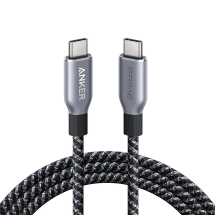 Anker Ladegerät (140W, 4-Port, PD 3.1) mit USB-C Kabel+Anker Prime USB-C auf USB-C Kabel (240W, Upcycled-Flechtdesign, 1.8m)