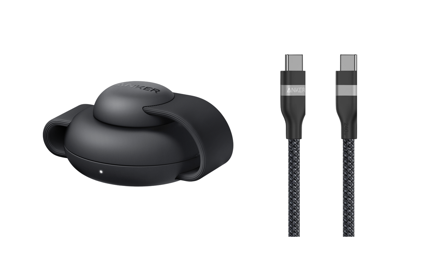 Anker MagGo kabellose Ladestation (3-in-1, Faltbares Ladepad) + Anker USB-C auf USB-C Kabel (90cm, 240W, Upcycled-Geflochten)