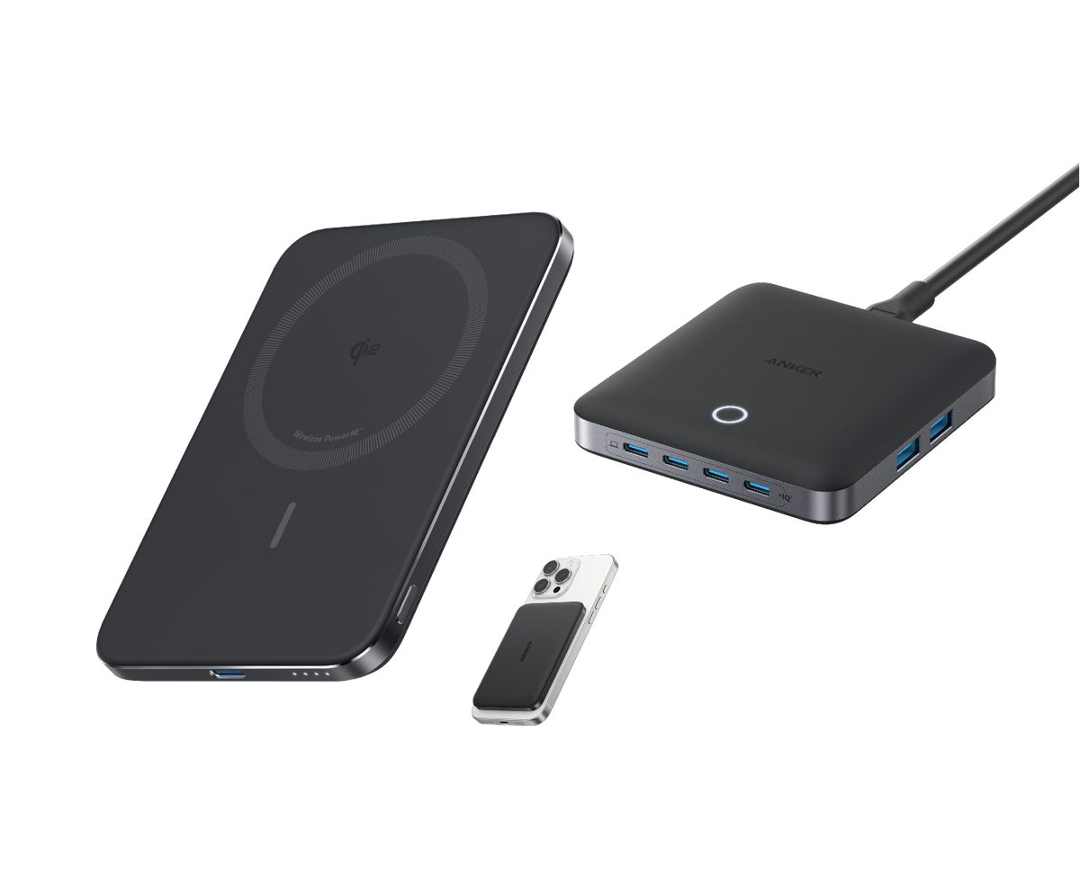 Anker Nano Powerbank  (5K, Magnetisch, Slim）+Anker Nano Ladegerät (130W, 6 Ports)