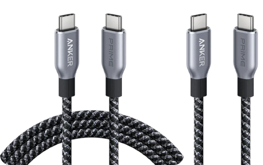 Anker Prime USB-C auf USB-C Kabel (240W, Upcycled-Flechtdesign, 1.8m)+Anker Prime USB-C auf USB-C Kabel (240W, Upcycled-Flechtdesign, 0.9m)