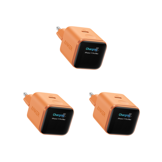 Anker Nano Ladegerät (45W, Smart Display, 3-Packung)