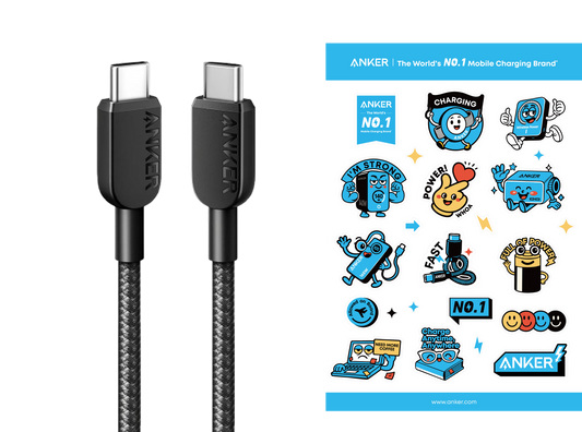 Anker <b>310</b> USB-C auf USB-C Ladekabel (3 ft Braided)+Sticker für Studis gratis dazu!