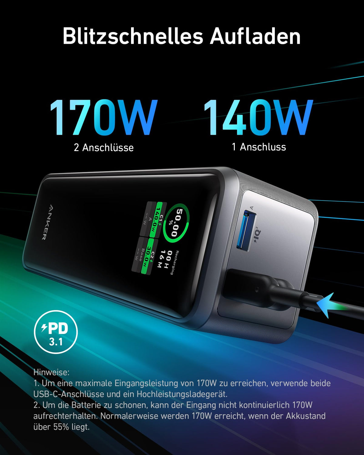 Anker Prime 27.650mAh Powerbank (250W)