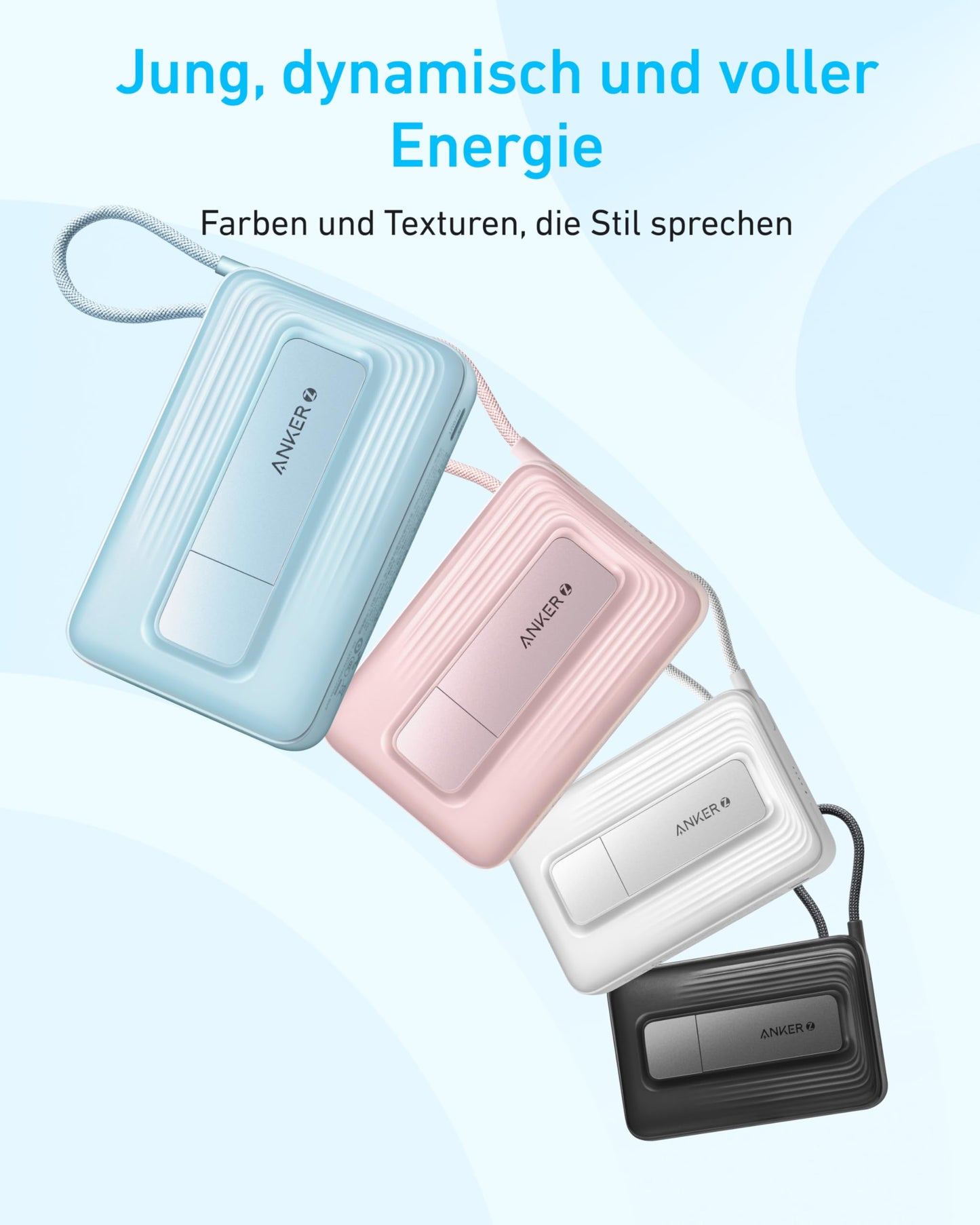Anker Zolo Powerbank (10K, Magnetisch, Integriertes USB-CKabel)