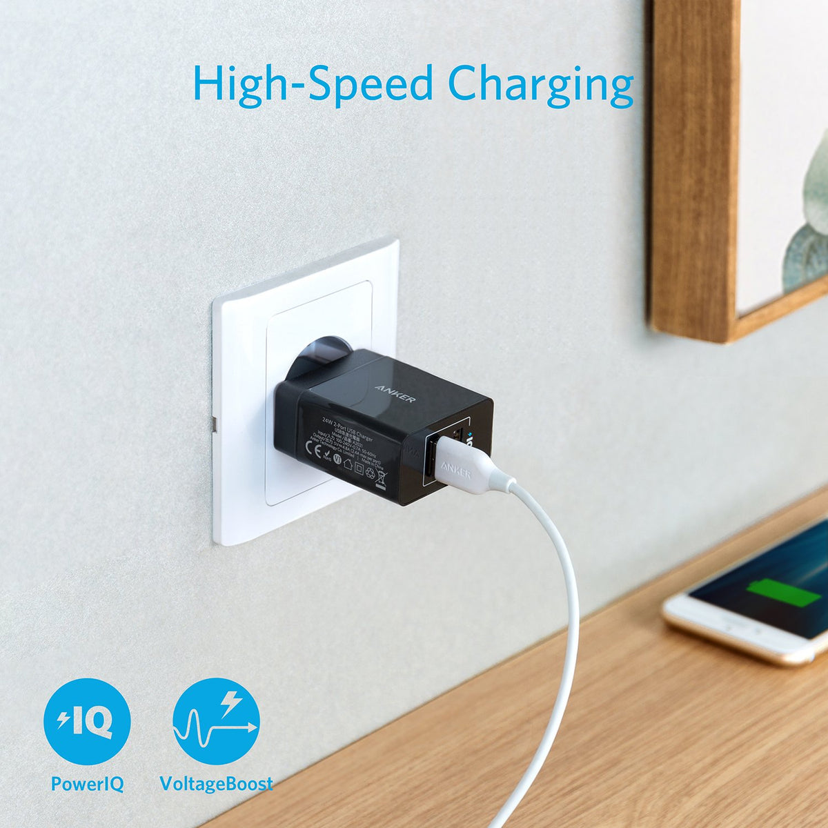 Refurbished Anker 24W 2-Port USB Wandladegerät