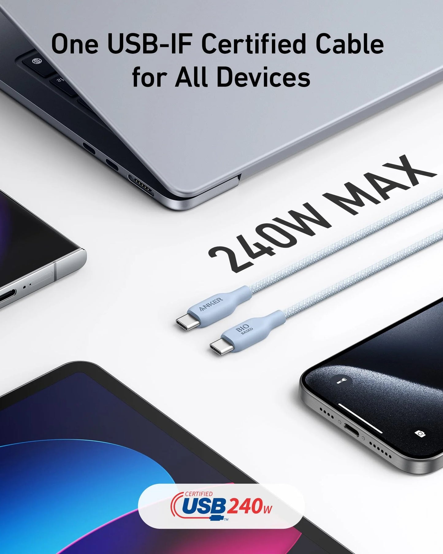 Anker <b>543</b> USB-C auf USB-C Kabel (Bio-Nylon)