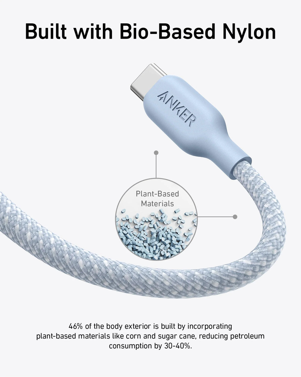 Anker &lt;b&gt;543&lt;/b&gt; USB-C auf USB-C Kabel (Bio-Nylon)