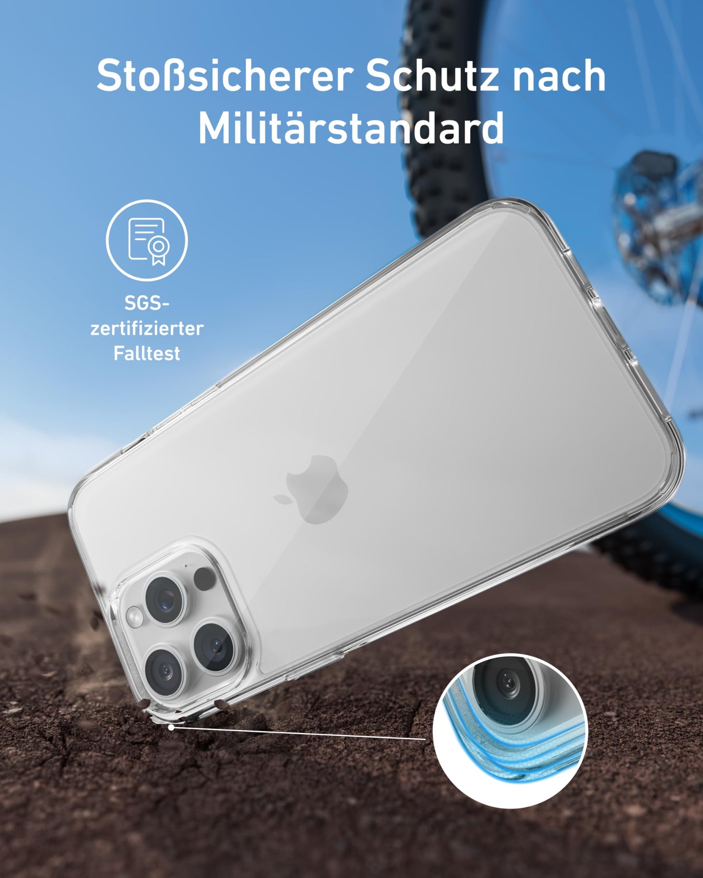 Anker transparente Handyhülle für iPhone 16 Plus, Anti-Vergilben, ultraschlanke und robuste Schutzhülle, kompatibel mit kabellosem Laden, iPhone 16 Plus transparente Hülle mit Stoßschutz