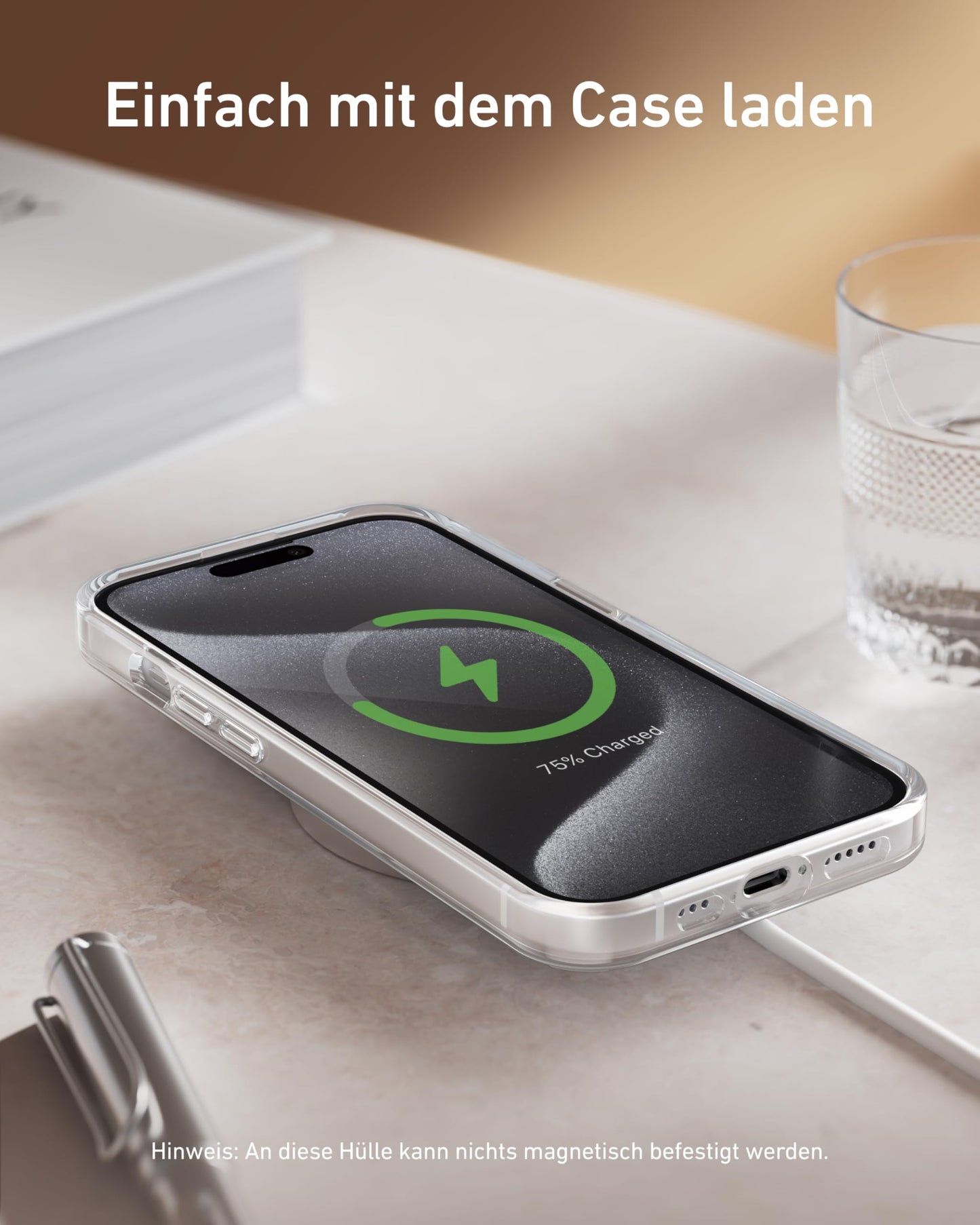 Anker transparente Handyhülle für iPhone 16 Plus, Anti-Vergilben, ultraschlanke und robuste Schutzhülle, kompatibel mit kabellosem Laden, iPhone 16 Plus transparente Hülle mit Stoßschutz